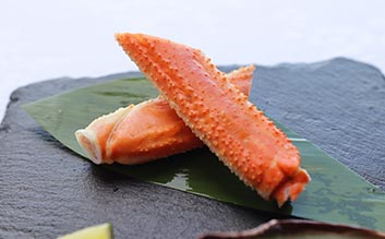 焼きガニ、カニ酢、酢橘